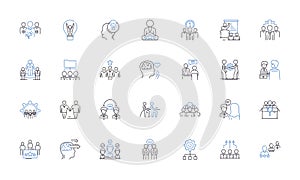 Customer Service line icons collection. Satisfaction, Support, Communication, Assistance, Responsiveness, Courtesy