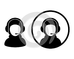 Customer service muslim women avatar icon. User with headphone. Client service and communication. Call center operator sign.