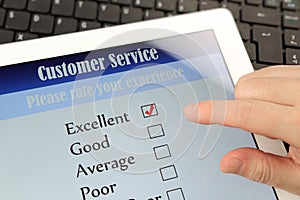 Customer service online survey