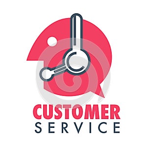 Customer service online or telephone aid and help isolated icon