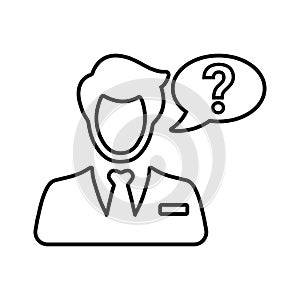 Customer service, question line icon. outline vector