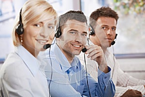 Customer service receicving calls