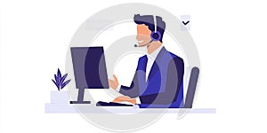 Customer service representative assisting clients, providing support and solutions