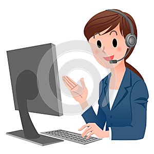 Customer service representative in headset