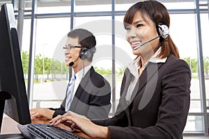 Customer service representative in modern office photo