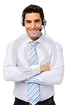 Customer Service Representative Standing Arms Crossed