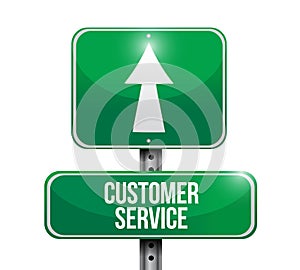 Customer service road sign illustration design