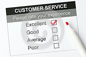 Customer service satisfaction survey form