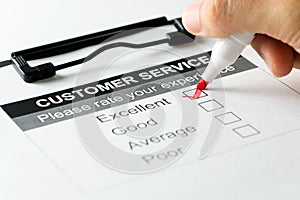 Customer service satisfaction survey form