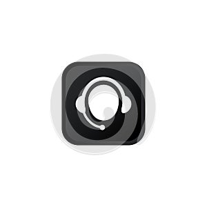 Customer, service support or communication with the operator icon modern button for web or appstore design black symbol isolated