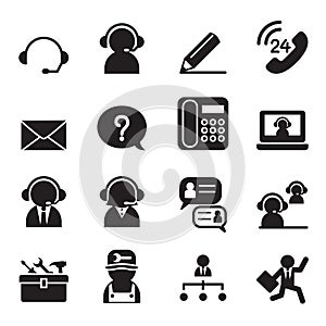 Customer Service and Support icon set