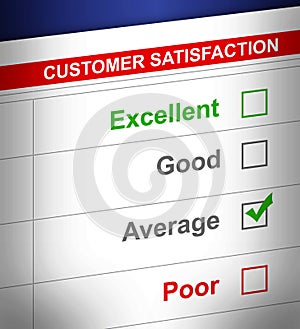 Customer service survey with average selected.