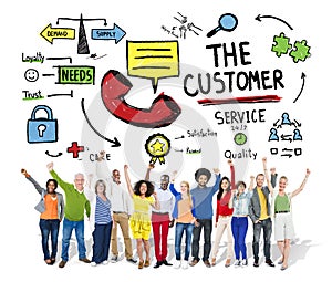 The Customer Service Target Market Support Assistance Concept