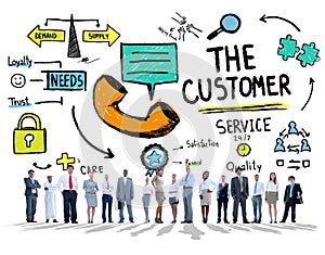 The Customer Service Target Market Support Assistance Concept