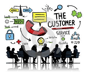 The Customer Service Target Market Support Assistance Concept