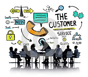 The Customer Service Target Market Support Assistance Concept