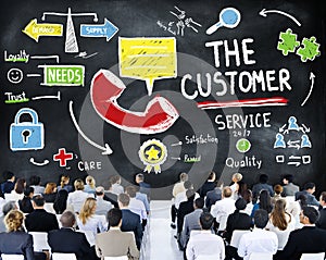 The Customer Service Target Market Support Assistance Concept