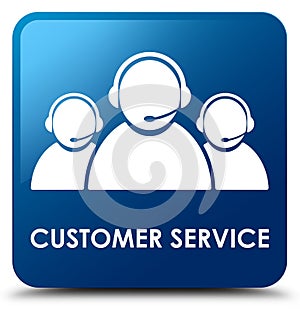 Customer service (team icon) blue square button