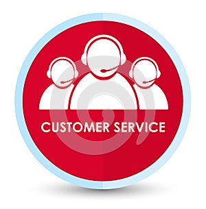 Customer service (team icon) flat prime red round button