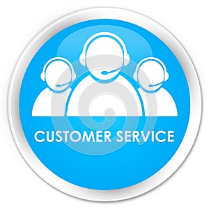 Customer service (team icon) premium cyan blue round button