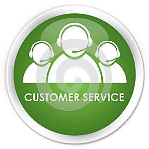 Customer service (team icon) premium soft green round button