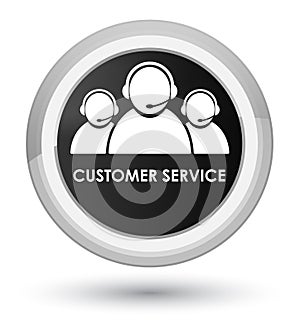 Customer service (team icon) prime black round button