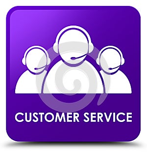 Customer service (team icon) purple square button
