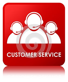 Customer service (team icon) red square button