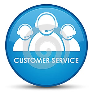 Customer service (team icon) special cyan blue round button