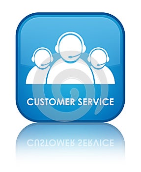 Customer service (team icon) special cyan blue square button