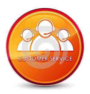 Customer service (team icon) special glassy orange round button