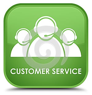 Customer service (team icon) special soft green square button