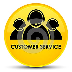 Customer service (team icon) special yellow round button