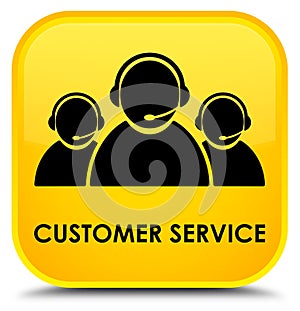 Customer service (team icon) special yellow square button
