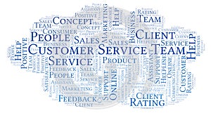 Customer Service Team word cloud.