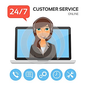 Customer service.Technical support call center concept.