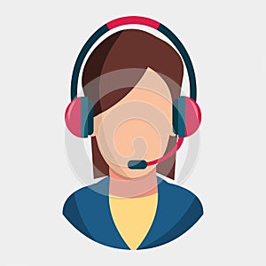 Customer service or technical support woman vector illustration symbol