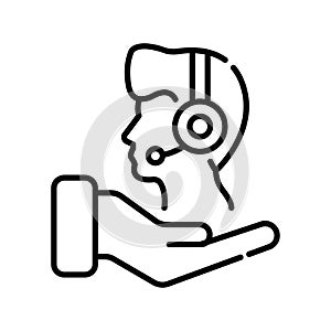 Customer Service vector outline icon style illustration. EPS 10 file