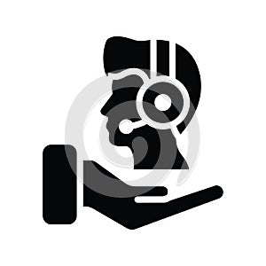 Customer Service vector solid icon style illustration. EPS 10 file