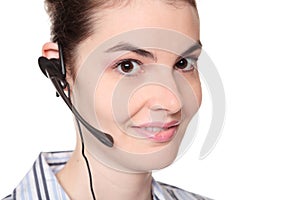 Customer service - woman wearing headset