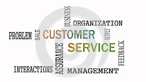 Customer Service word cloud concept on white background