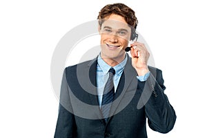 Customer support agent assisting customers