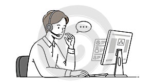 Customer Support Agent Illustration