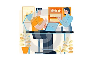 Customer Support Illustration concept. Flat illustration isolated on white background