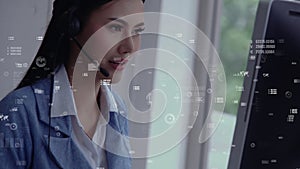 Customer support call center provide data in conceptual vision