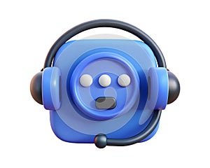Customer support chat icon with headset
