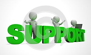 Customer support concept icon means assisting and helping customers - 3d illustration