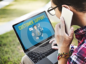 Customer Support Contact Center Advice Concept