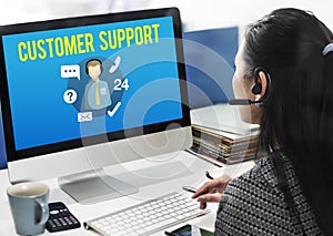 Customer Support Contact Center Advice Concept