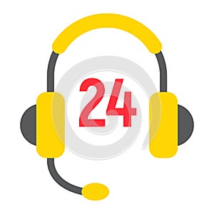 Customer support flat icon, service and help